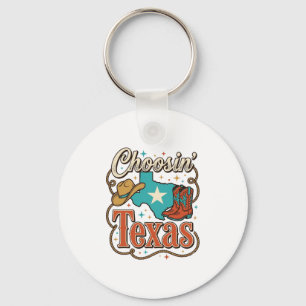 Chaveiro Camiseta Gráfica Vintage de Cowgirl Texas Ocidenta