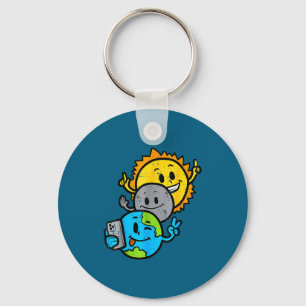 Chaveiro Camiseta Infantil Selfie Terra Lua Sol Total