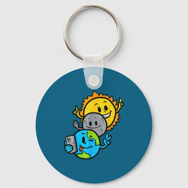 Chaveiro Camiseta Infantil Selfie Terra Lua Sol Total (Frente)