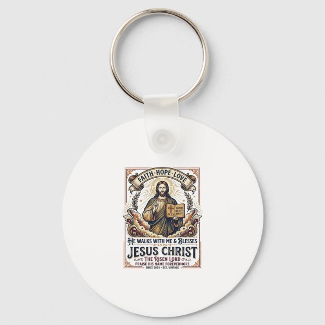 Chaveiro Camiseta Jesus Surfando Fé Inspiradora (Frente)