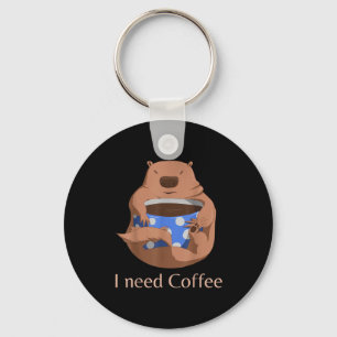 Chaveiro Camiseta Marmot Preciso de Café - Dia da Marmota A