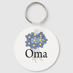 Chaveiro Camiseta Oma Flor Azul Bonita