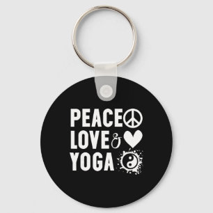 Chaveiro Camiseta Paz Amor E Yoga, Eu Adoro Camisetas De Yo