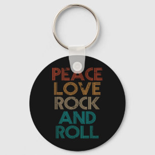 Chaveiro Camiseta Paz Amor Rock N Roll Vintage Banda Rock C