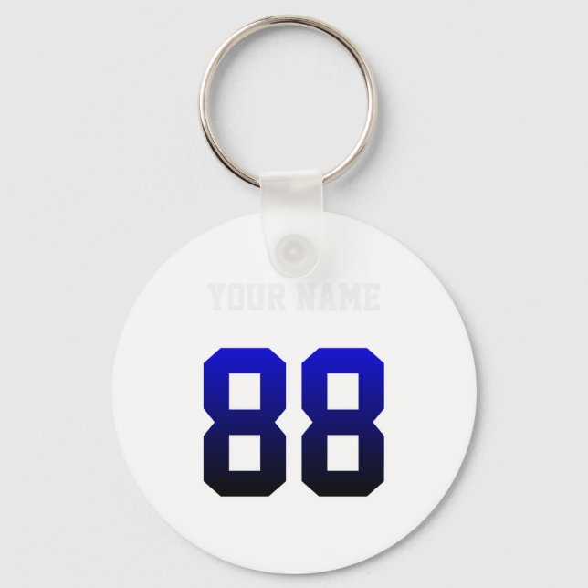 Chaveiro Camiseta Personalizada Número 88 Azul Custom  (Frente)
