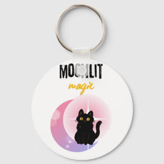 Chaveiro Camiseta Preta de Gato com Magia ao Luar | Celesti