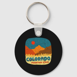 Chaveiro Camiseta Retro das Montanhas Rochosas do Estado do