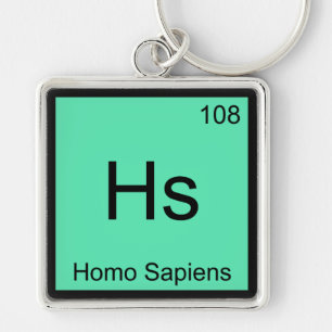 Chaveiro Camiseta Símbolo do Elemento Químico Hs - Homo Sap