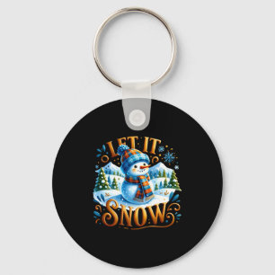 Chaveiro Camiseta Tema Natal Let It Snow Boneco de Neve Fof