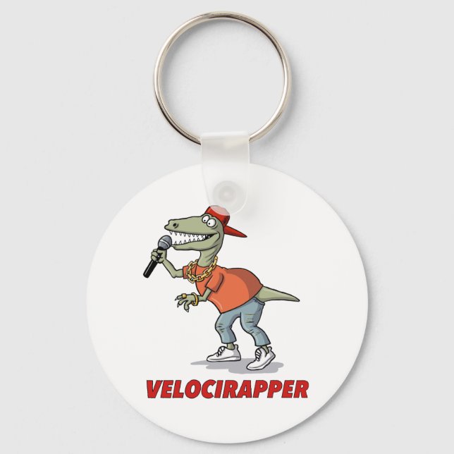Chaveiro Camiseta 'Velocirapper'. (Frente)