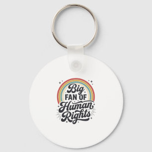 Chaveiro Camiseta Vetorial Arco-Íris Retro dos Direitos Hum