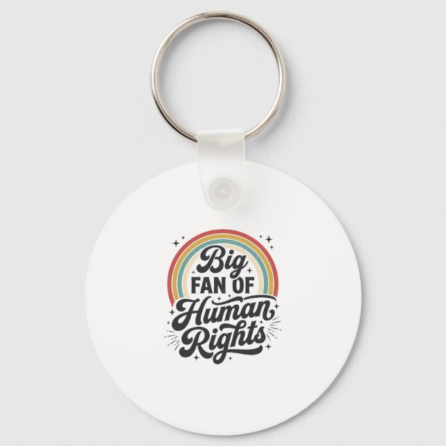 Chaveiro Camiseta Vetorial Arco-Íris Retro dos Direitos Hum (Frente)