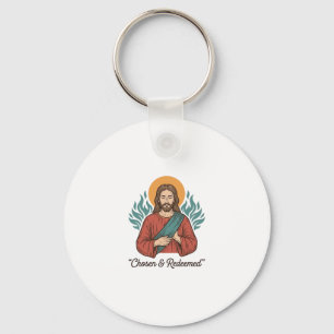 Chaveiro Camiseta Vintage Cristã Jesus Escolhido e Resgatad