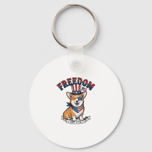 Chaveiro Camiseta Vintage Gravura Patriota Liberdade Corgi_