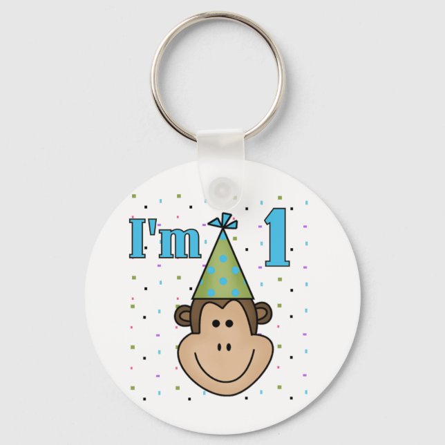 Chaveiro Camisetas de primeiro aniversario de macaco no Par (Frente)