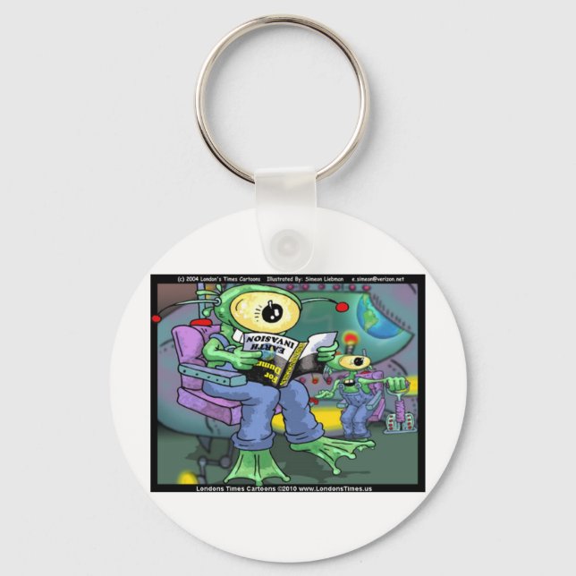Chaveiro Camisetas e Canecas de Presentes Engraçados Invasã (Frente)