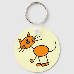 Chaveiro Camisetas e Presentes de Gato em Figuras de Palito