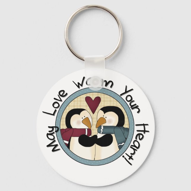 Chaveiro Camisetas e presentes de Natal de Pinguin Love (Frente)