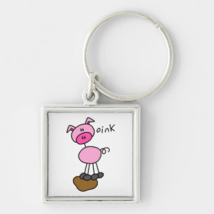 Chaveiro Camisetas e Presentes de Porco em Formas Simples