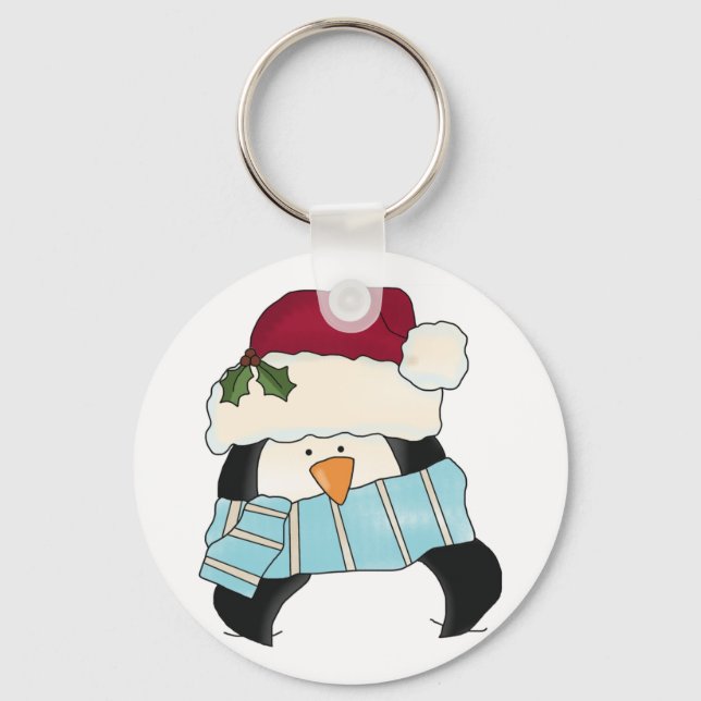 Chaveiro Camisetas e Presentes do Pinguim de Natal (Frente)
