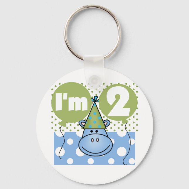 Chaveiro Camisetas e presentes do segundo aniversário Hippo (Frente)