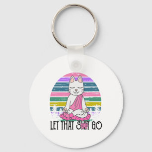 Chaveiro Camisetas engraçadas de gatos Kitty meditando Deix