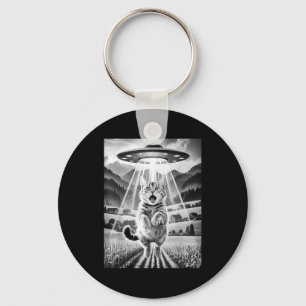 Chaveiro Camisetas Gráficas Divertidas de Gato Ufo Abdução