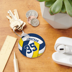 Chaveiro camisola azul-amarela de vôlei