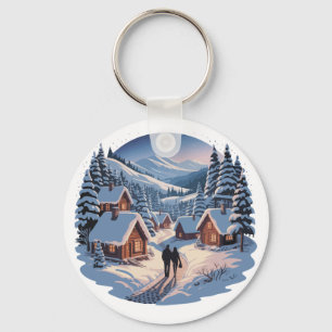 Chaveiro Camisola de Inverno de Natal Retro da Vila ,90s