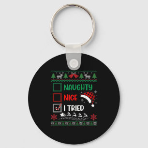 Chaveiro Camisola Feia Natal Divertida Boa Má Tentei