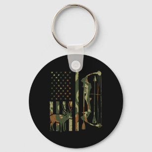 Chaveiro Camo Flag Deer Arco Hunting Patriotic Hunter Pai A