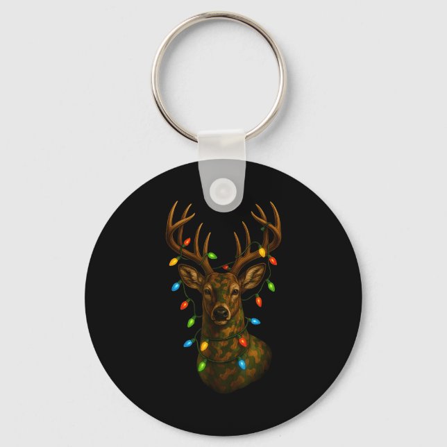 Chaveiro Camo Hunting Reindeer Deer Christmas Holiday Xmas  (Frente)