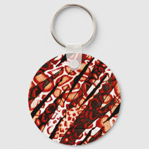 Chaveiro Camo Leopardo Vermelho
