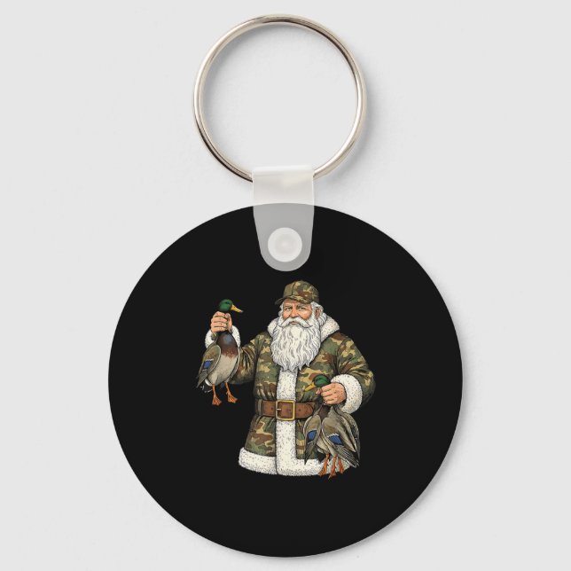 Chaveiro Camo Santa Mallard Duck Hunting Christmas Hunter G (Frente)