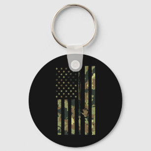 Chaveiro Camo U Bandeira Pesca Rod Pole Vintage Patriotic F