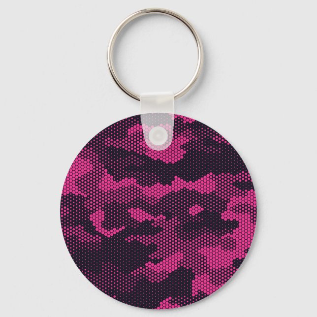 Chaveiro Camouflage hexagonal, fundo de textura militar (Frente)