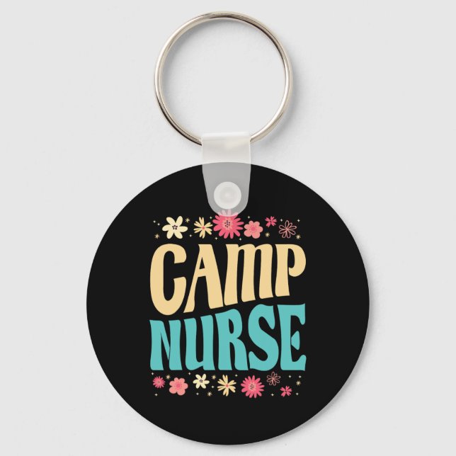 Chaveiro Camp Nurse Floral Outfit Summer Camping Registered (Frente)