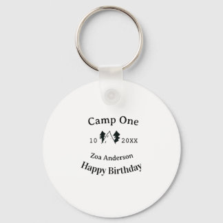 Chaveiro Camp one happy birthday name date campingadventure