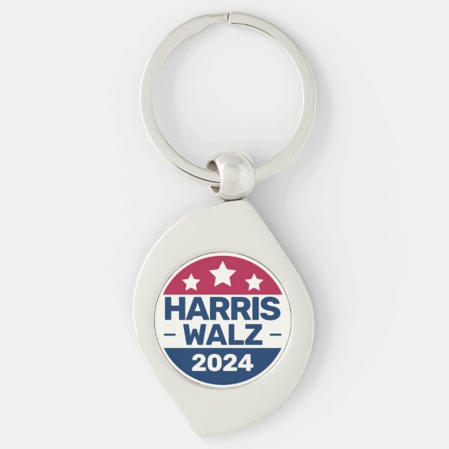 Chaveiro Campanha de Kamala Harris Tim Walz 2024 (Frente)