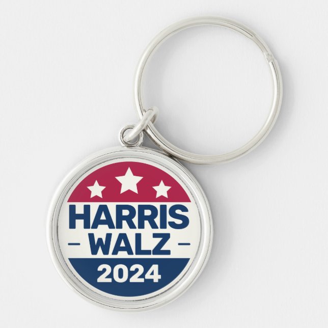 Chaveiro Campanha de Kamala Harris Tim Walz 2024 (Frente)