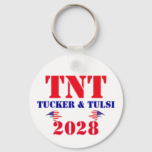 Chaveiro Campanha TNT Tucker & Tulsi 2028 Presidente EUA