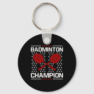 Chaveiro Campeão de Badminton Jogador de Badminton Peteca E