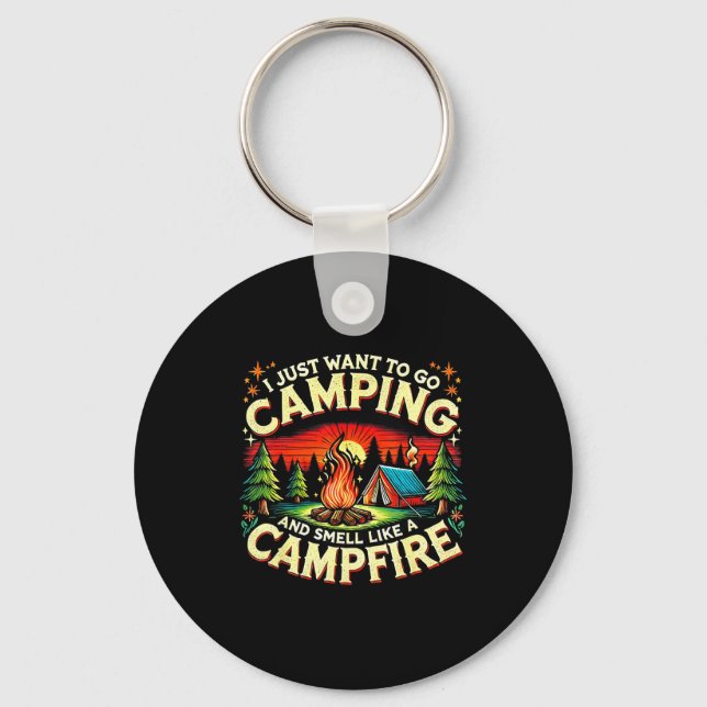 Chaveiro Camper Funny Cute Camng Glamng Campfire Quote Camp (Frente)