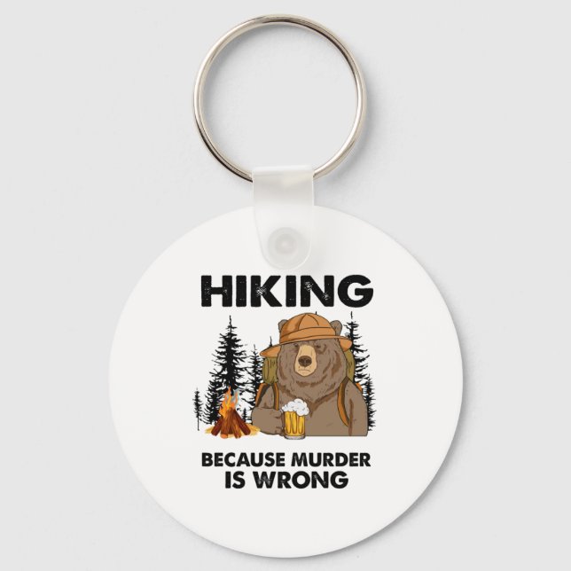 Chaveiro Camper Gift | Hiking Bear Birthday (Frente)