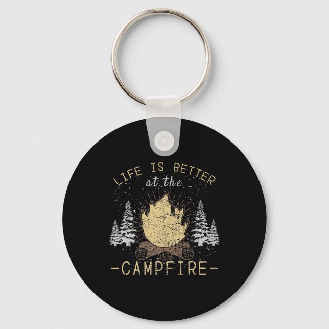 Chaveiro Campfire - A Vida É Melhor Pelo Fogo (Frente)