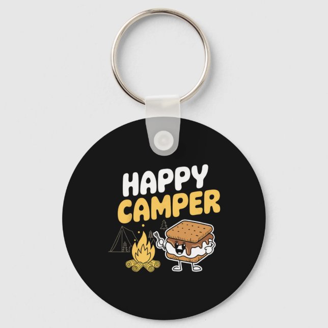 Chaveiro Camping Marshmallow Camping Smores Kawaii S'mores  (Frente)