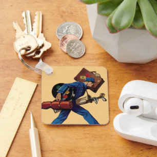 Chaveiro Campingainete Vintage Uniforme, Mala e Taco de Gol