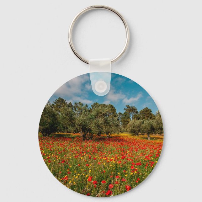 Chaveiro campo com flores e árvores (Frente)
