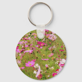 Chaveiro Campo De Flores Rosa