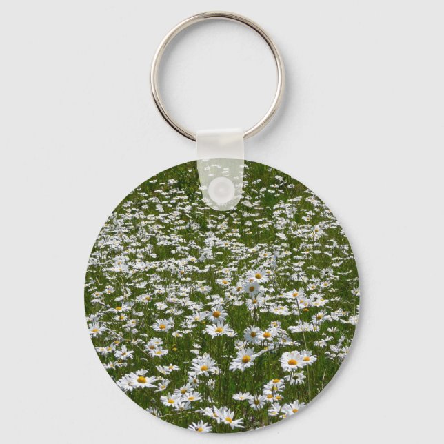 Chaveiro Campo de flores silvestres do Alasca da Daisies (Frente)